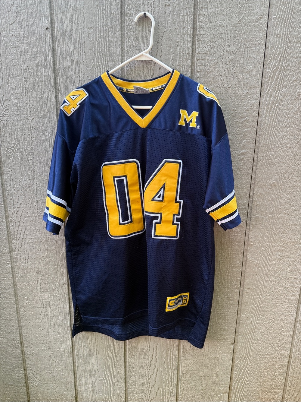 Jersey Michigan Colosseum Navy and Yellow Athletic Jersey size L